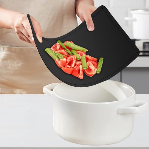 Flexible Plastic Cutting Boards Mats with Lip (Foldable - Black - 3)