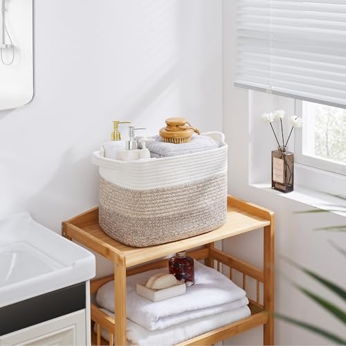 30L Storage Basket Large Blanket Basket Living Room Yellow 3 (Gradient Yellow / 3 pcs-16”x12”x10”)