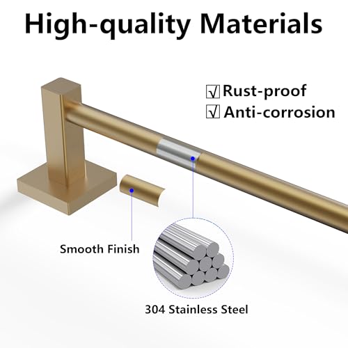 Towel Bar Towel Racks for Bathroom Wall Mounted (Gold / Wall-Mounted)