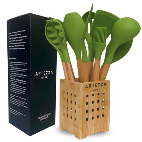 Green Silicone Kitchen Utensil Set (Green)