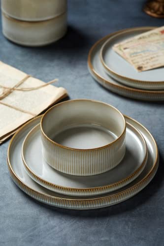 Star Stoneware Dinnerware Sets for 8 (Cappuccino White)