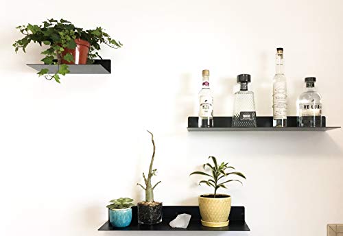 Made in USA Linear Floating Shelf (12-inch X 8-inch Powder Coated Matte Black)