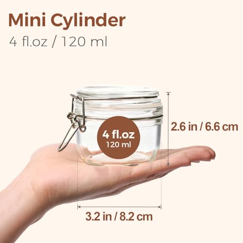 Small Glass Spice Jars with Airtight Lids 4 oz 12 Pack Mason Pantry (12 Count)
