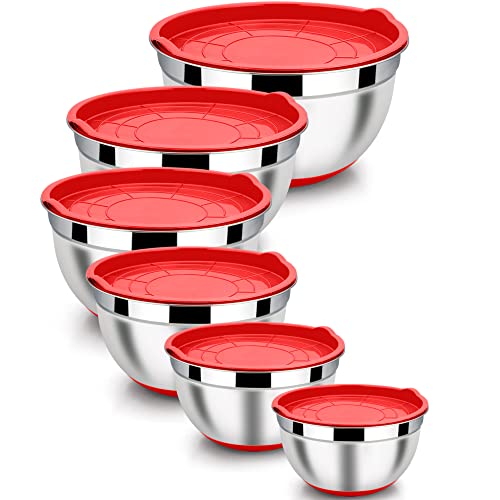 Mixing Bowls Set of 6 with Airtight Lids (224 Fl Oz)