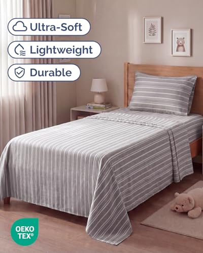 Twin Size 3 Piece Sheet Set (41 - Grey Stripes 3 / Twin)