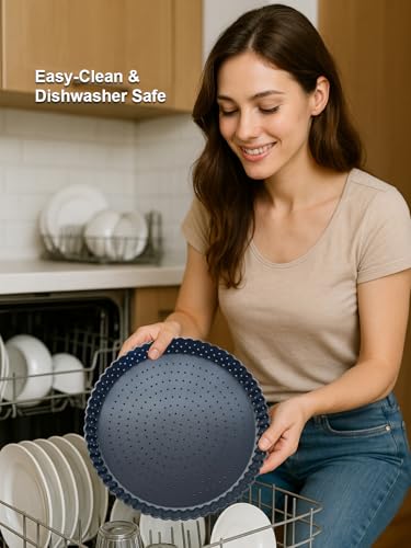 9 Inch Perforated Quiche Pan for Crispy Crust w (9.5*1.18IN)