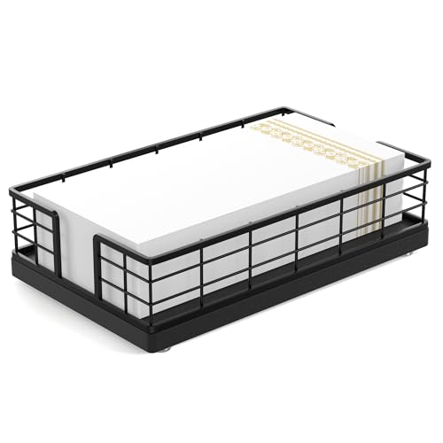 Guest Towel Holder Tray for Bathroom (Matte Black / 9.06 x 5.51 x 2.56 inches)