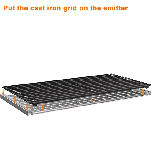 Cooking Grates and Emitter Plates Replacement Parts for Charbroil Commercial TRU (17" x 10" Emitter plate-3)