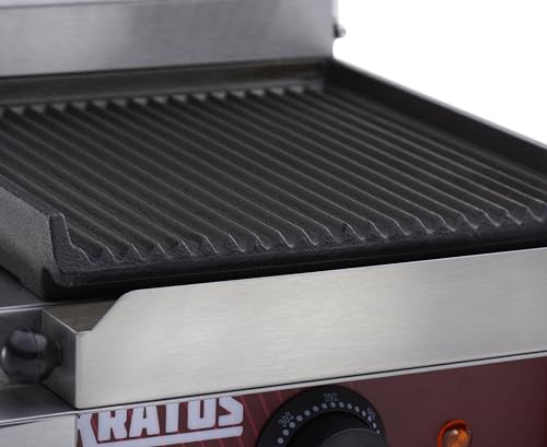 Commercial Electric Panini Sandwich Grill with Grooved Plates (Small w/ Grooved Plates)