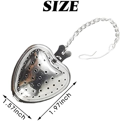 15PCS Tea Strainer Stainless Steel Mesh Tea Ball Infuser Premium Tea Filter Tea Interval Diffuser with Extended Chain Hook for Loose Leaf Tea and Spices & Seasonings (Silver)