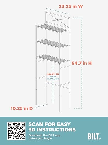 Over the Toilet Storage Shelf Space Saver