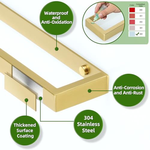 Hand Towel Holder Towel Bar for Bathroom Wall Mounted 8 Inch (Gold / 8-Inch)