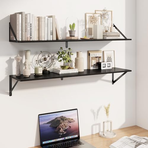 Black Deep Floating Shelves for Wall