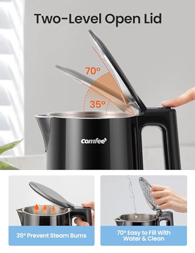 COMFEE Electric Kettle (Black / Double Wall)