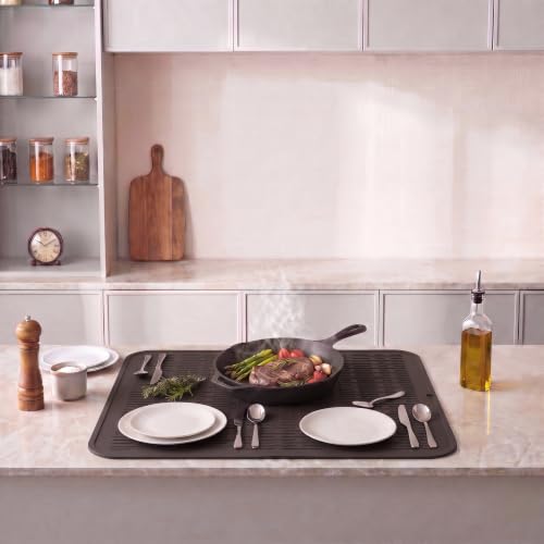 Silicone Dish Drying Mat for Multiple Usage (Coffee / 32"L x 18"W)