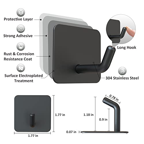 Adhesive Hooks for Shower Wall (Black)