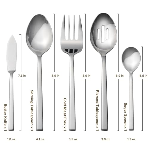 Cube 45 Piece Forged Stainless Steel Flatware Set Cutlery Set (Silver / 45 pieces for 8)