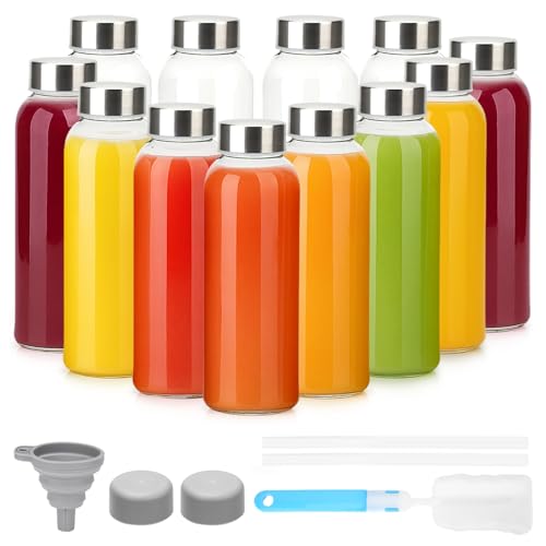 10 oz Glass Juice Bottles (Clear Glass Bottle 12 Pack / 10 Ounces)