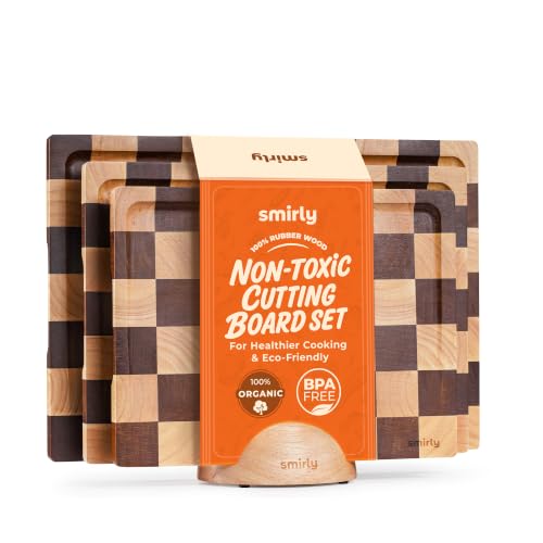 Cutting Board for Kitchen (Checkered / 4-Piece)