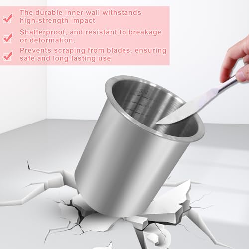 Stainless Steel Pint Containers & Lids Compatible with Ninja Creami ice Cream Maker NC500