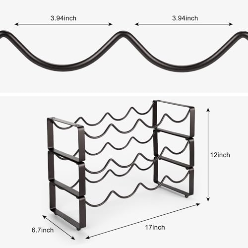 Stackable Wine Rack Countertop (Brown / 3 Tier)