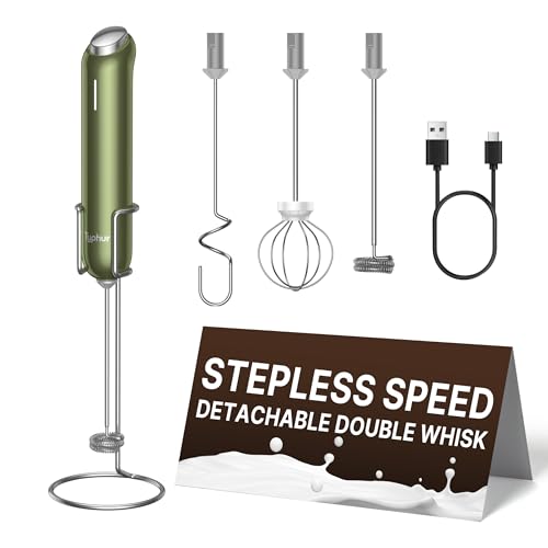 InstaWhisk Milk Frother with Variable Speed (Army Green / Rechargeable)