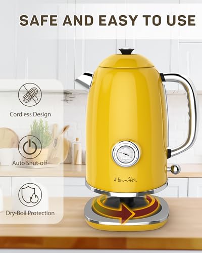 61 oz Electric Kettle with Thermometer (Yellow)