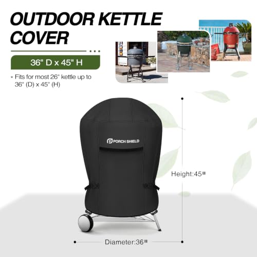 Outdoor Charcoal Kamado Joe Grill Cover 36" Dia x 45" H (36" Dia x 45" H / Black-Round)