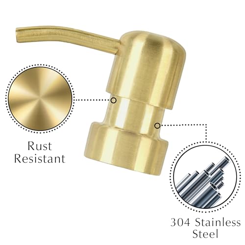 Dish Soap Dispenser for Kitchen (03 – Black / Polished Gold)