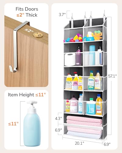 Over the Door Organizer (Dark Grey / 1 Pack-Extra Large)