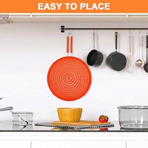 Silicone Large Splatter Screen for Frying Pan (Red)
