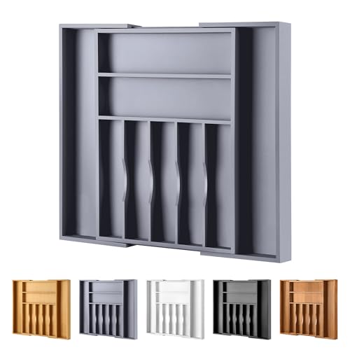 Large Premium Bamboo Silverware Organizer