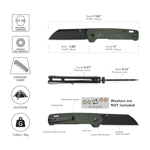 Penguin V2 Folding Pocket Knife (Green-Black)