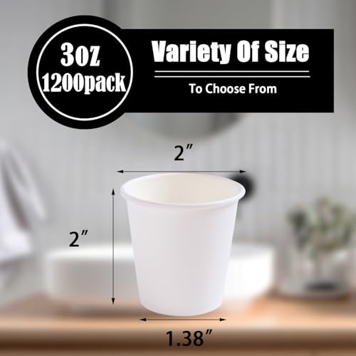 1200 Pack 3 oz Paper Cups (3 oz-1200 Pack)