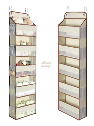 1 Pc 5 Tier Over the Door Organizer with 15 Pockets (Beige / 5 Tier)