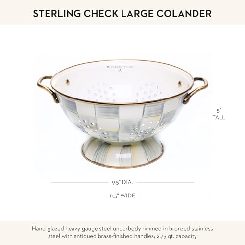 Enamel Colander (Large / Sterling Check)