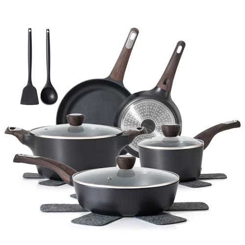 Pots and Pans Set Non stick (Classic Black)