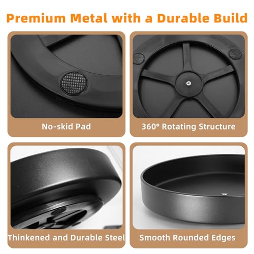 Metal Lazy Susan Organizer (12'' Black-1 Tier)