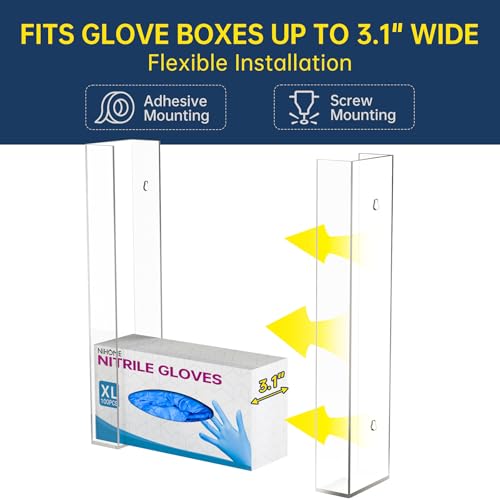 3 Tier Clear Acrylic Glove & Tissue Box Holder Dispenser