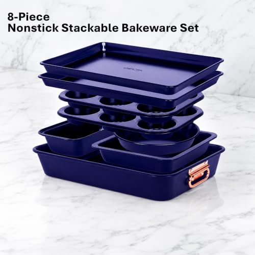 Stackable Nonstick Bakeware Set (Blue)