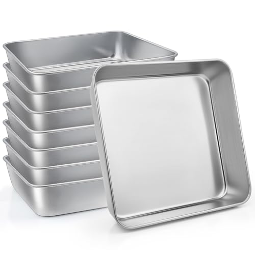 8 Pack 8 x 8 Inch Square Baking Cake Pan (8'' x 8'')