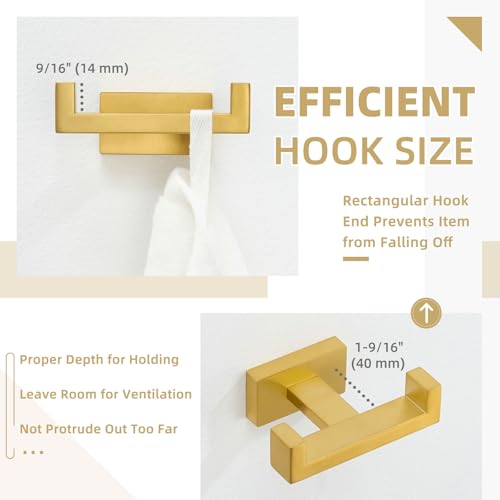 Bathroom Towel Hook (1 Pack / Brushed Dark Gold)
