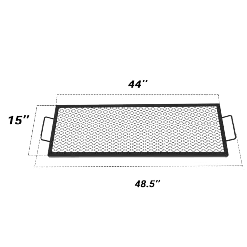 Heavy Duty Rectangular Fire Pit Grill Grate with X (44-INCH)