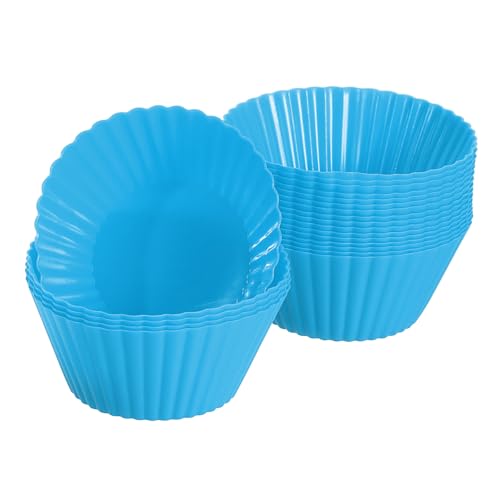 18Pcs Silicone Cupcake Liners (Blue / 2")