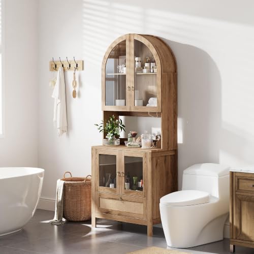 75'' Tall Arched Pantry Cabinet (75'' / Natrual)