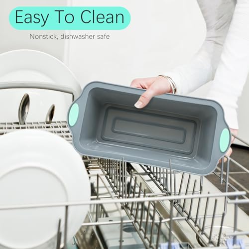 9 Inch Silicone Bread and Loaf Pan (2-Pack 9-Inch Bread Pan / Light Grey)