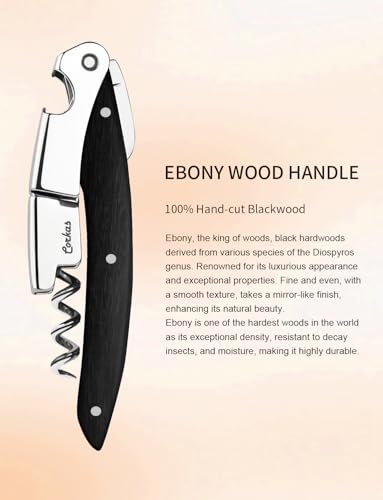 Wine Key CORKAS Prestige Waiter Corkscrew with Ebony Handle