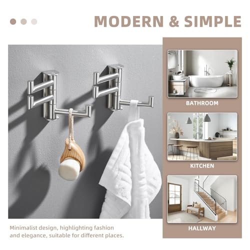 Swivel Towel Hook Brushed Nickel (2 Pack / Brushed Nickel)