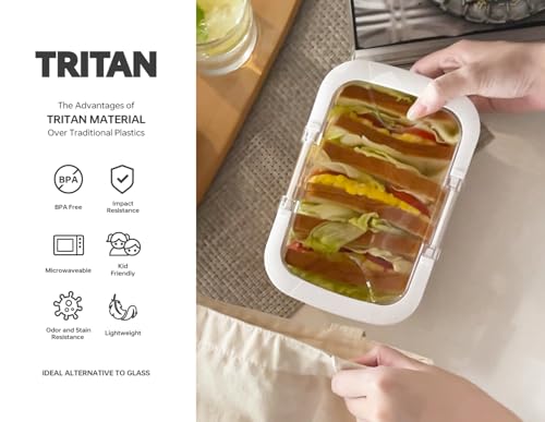 Duo Loc Tritan Containers for Reheating Microwave Safe Box (Meal Prep 6pk)