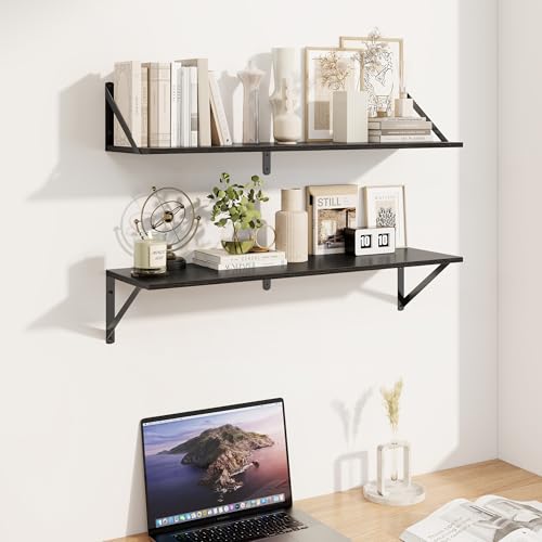 Black Deep Floating Shelves for Wall